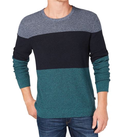 New Men's Michael Kors Blocked Crewneck Raglan Pull Over 